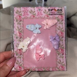 Loveshack fancy Crocs Jibbitz Charms Floral Bow Set in Pastel Colors